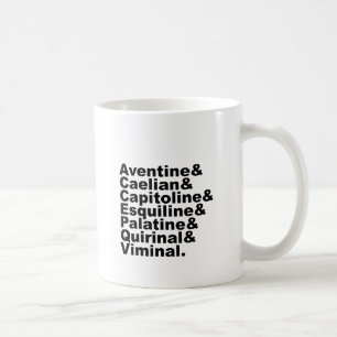 De zeven heuvels van Rome, beroemd gemaakt door de Koffiemok