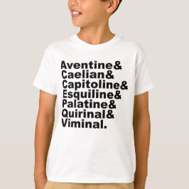 De zeven heuvels van Rome, beroemd gemaakt door de T-shirt