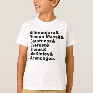 De Zeven Hoogste Bergen Op Elk Continent T-shirt