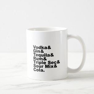 De zeven ingrediënten van een lang eiland, geënt koffiemok