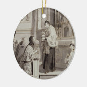 De zeven opmerkingen: Communion, 1779 (pen, bruin) Keramisch Ornament (Links)