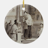 De zeven opmerkingen: Communion, 1779 (pen, bruin) Keramisch Ornament (Achterkant)