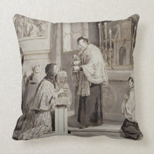 De zeven opmerkingen: Communion, 1779 (pen, bruin) Kussen