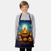 De zeven pompoenen lachen op Halloween nacht Schort (Gedragen)