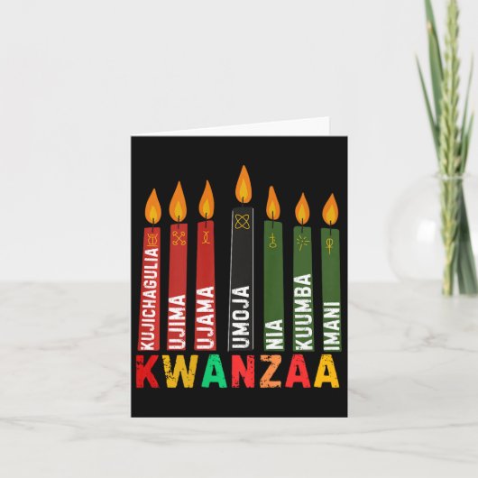 De Zeven Principes Van Kwanzaa Kinara Gelukkig Kwa Kaart (Voorkant)