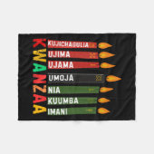 De zeven principes van Kwanzaa Kinara Happy Kwanz Fleece Deken (Voorkant (Horizontaal))