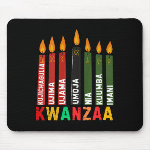 De zeven principes van Kwanzaa Kinara Happy Kwanz Muismat