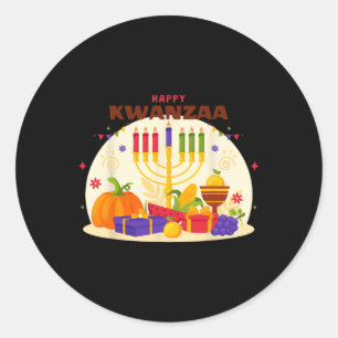 De zeven principes van Kwanzaa Kinara M Ronde Sticker