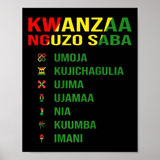 De zeven principes van Kwanzaa - Nguzo Saba Poster (Voorkant)
