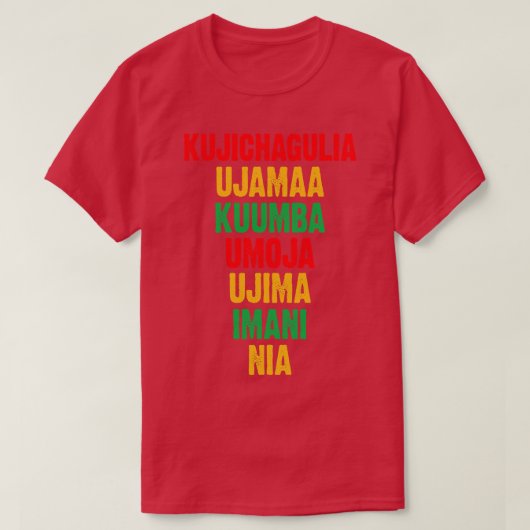 De zeven principes van Kwanzaa T-shirt (Design voorkant)