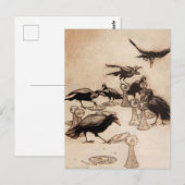 “De zeven raven” Aquarel van Arthur Rackham Briefkaart (Voorkant / Achterkant)