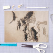 “De zeven raven” Aquarel van Arthur Rackham Tissuepapier (Craft)