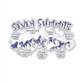 De zeven toppen van de bergbeklimming sticker (Voorkant)