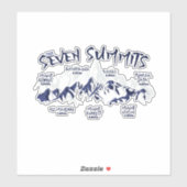 De zeven toppen van de bergbeklimming sticker (Vel)