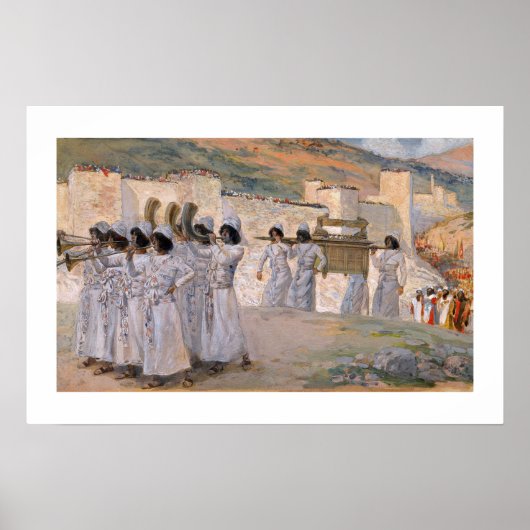 De zeven trompetten van Jericho door James Tissot Poster (Voorkant)