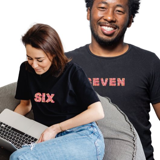 De "ZEVEN" van het 6-7 Valentijnsdag Meme Duo T-shirt