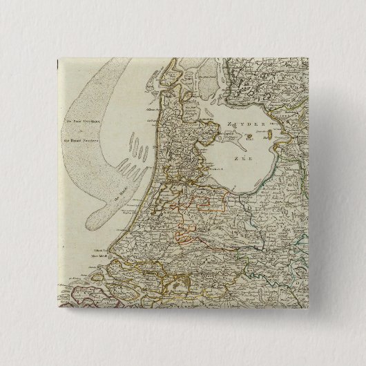 De zeven Verenigde provincies Vierkante Button 5,1 Cm (Voorkant)