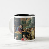 De zeven wetten van Mercy Tweekleurige Koffiemok (Voorkant links)