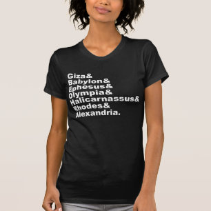De zeven wonderen van de oude wereld t-shirt