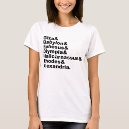 De zeven wonderen van de oude wereld t-shirt