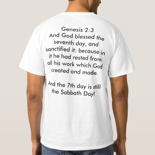 De zevende dag is nog steeds het T-shirt van Sabba (Achterkant)