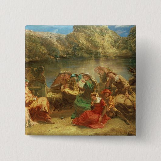 De zevende dag van het decameron vierkante button 5,1 cm (Voorkant)