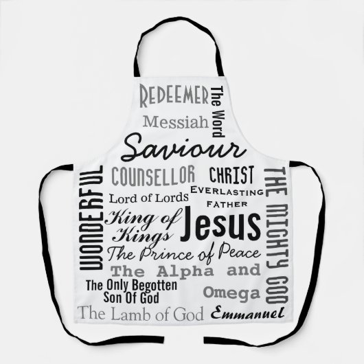 De zeventien namen van Jezus Christelijk Schort (Voorkant)