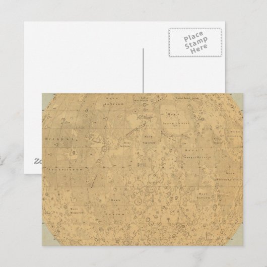 De zichtbare kant van de kaart van het maanoppervl (Voorkant / Achterkant)