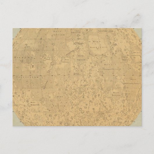 De zichtbare kant van de kaart van het maanoppervl (Voorkant)