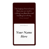 De ziel die reikt naar oneindigheid etiket (Voorkant)