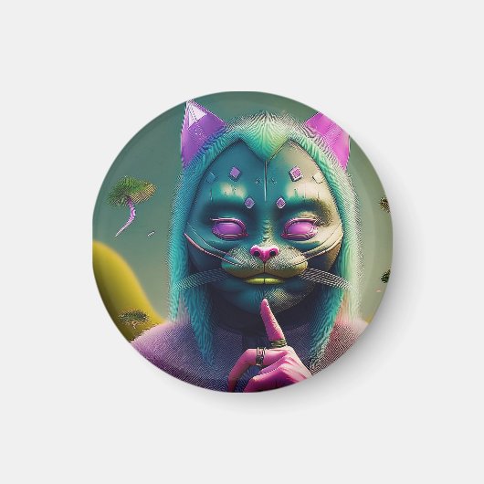 De ziener staat op het punt een waarneming te doen magneet (Voorkant)