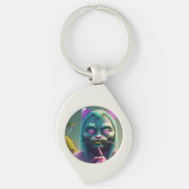 De ziener staat op het punt een waarneming te doen sleutelhanger