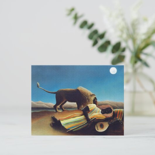 De "zigeuner van de Slaap" door Henri Rousseau Briefkaart (Staand voorkant)