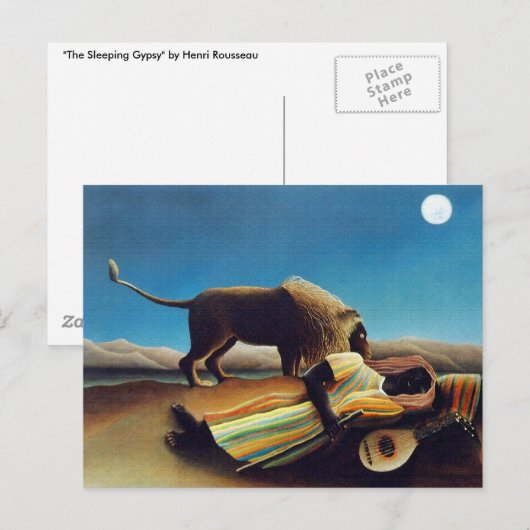 De "zigeuner van de Slaap" door Henri Rousseau Briefkaart (Voorkant / Achterkant)