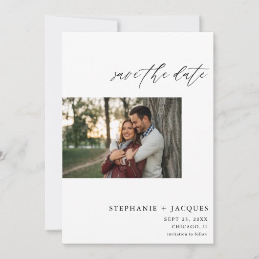 De zij H Moderne Foto sparen de Datum Kaart (Voorkant)