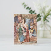 "De Zijde Bazaar" kunst briefkaart (Staand voorkant)