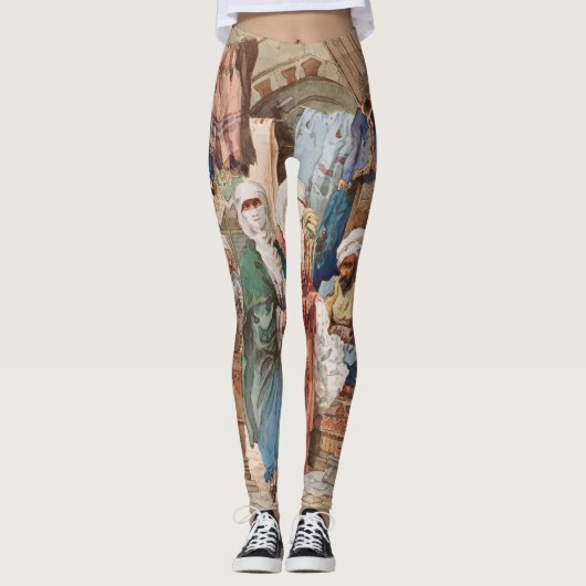 "De Zijde Bazaar" kunst leggings (Voorkant)