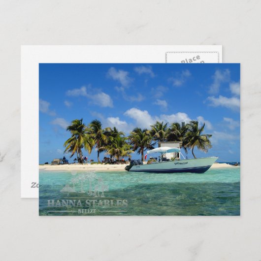 De zijde Cayes bij blij maakt Spit, Belize Briefkaart (Voorkant / Achterkant)