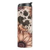 De zijdeachtige chocoladekleur bloemen thermosbeker (Gedraaid links)