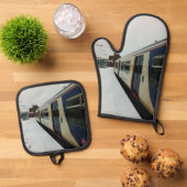 De zijkant van de trein ovenwant & pannenlap set (Top down)