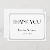 De Zilveren bruiloft van het Art deco van Gatsby Briefkaart (Voorkant / Achterkant)