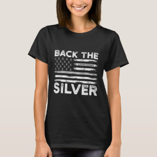 De Zilveren Dyslexie Bewustzijnsvlag Zilveren Lint T-shirt