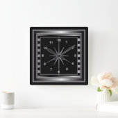 De Zilveren en Zwarte Strepen van het modieuze Vierkante Klok (Huis)