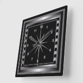 De Zilveren en Zwarte Strepen van het modieuze Vierkante Klok (Hoek)