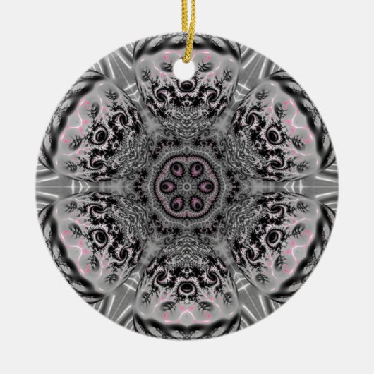 De Zilveren Fractale Tuin Keramisch Ornament (Voorkant)