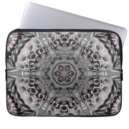 De Zilveren Fractale Tuin Laptop Sleeve