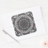 De Zilveren Fractale Tuin Vierkante Sticker (Envelop)