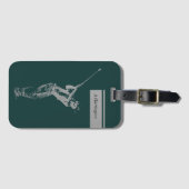 De zilveren golfer bagagelabel (Voorkant (horizontaal))