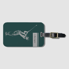 De zilveren golfer bagagelabel