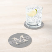 De zilveren Grijze Namen van de Bruidegom van de Ronde Kartonnen Onderzetter (Insitu)